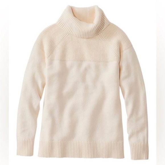 L.L. Bean Cream Knit Sweater - Picture 1 of 12